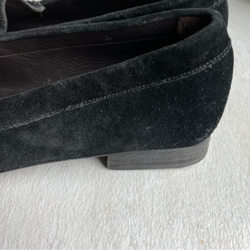 ** Stuart Weitzman Driving Loafers Black Leather Size 7.5 Crystal Embellished - Picture 5 of 10